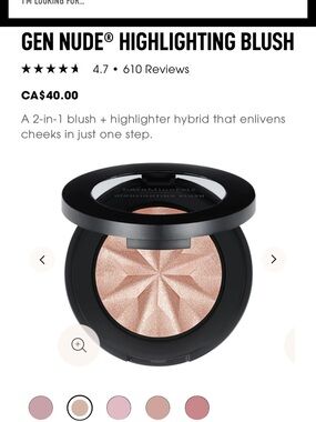 bareMinerals Gen Nude Highlighting Blush — Champagne Peach